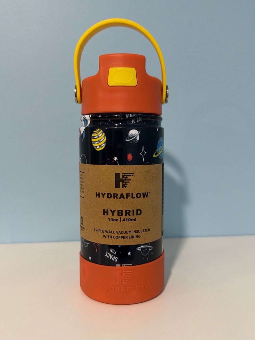 Hydraflow Kids Hybrid Space Water Bottle - Orange & Yellow